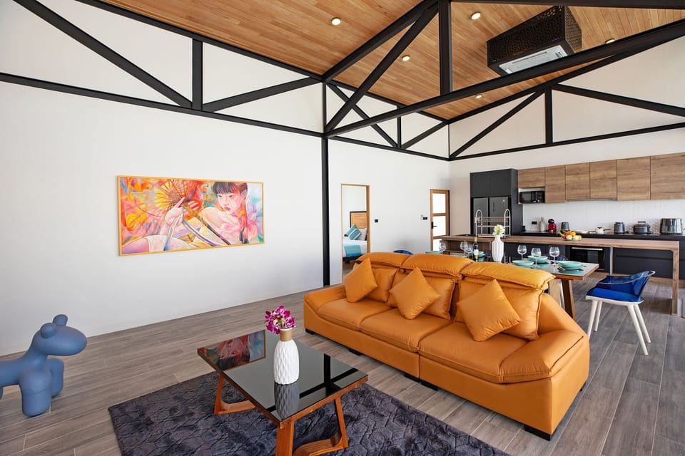 Design Villa, 3 Bedrooms, Private Pool, Pool View | Living area | 56-inch Smart TV with cable channels