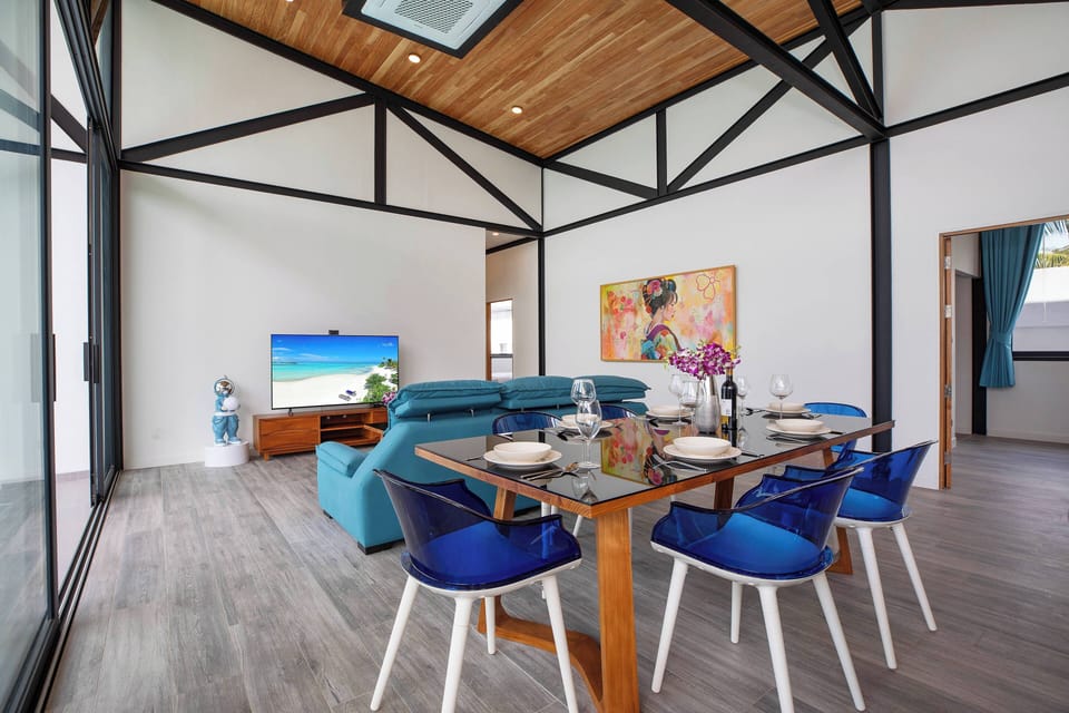 Design Villa, 3 Bedrooms, Private Pool, Pool View | Living area | 56-inch Smart TV with cable channels