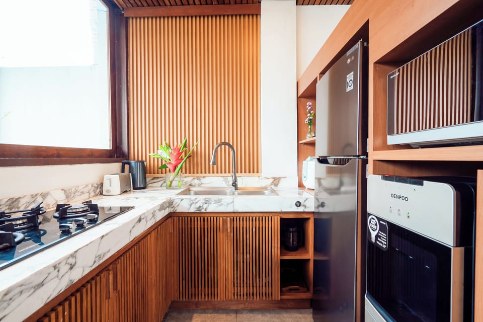 Exclusive Villa, 3 Bedrooms, Private Pool | Private kitchen | Full-size fridge, microwave, stovetop, electric kettle