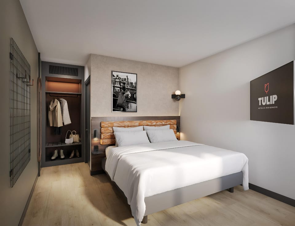 Desk, blackout drapes, soundproofing, iron/ironing board