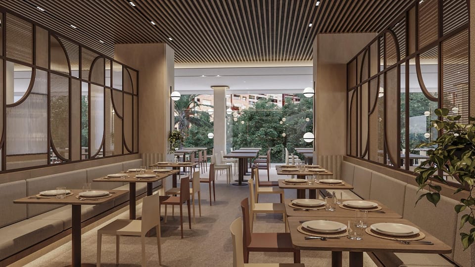 Breakfast, lunch, dinner served; international cuisine 