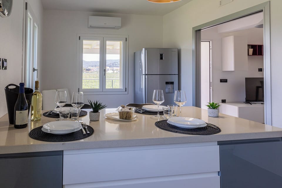 Apartment, Vineyard View | Private kitchen | Full-size fridge, microwave, oven, stovetop