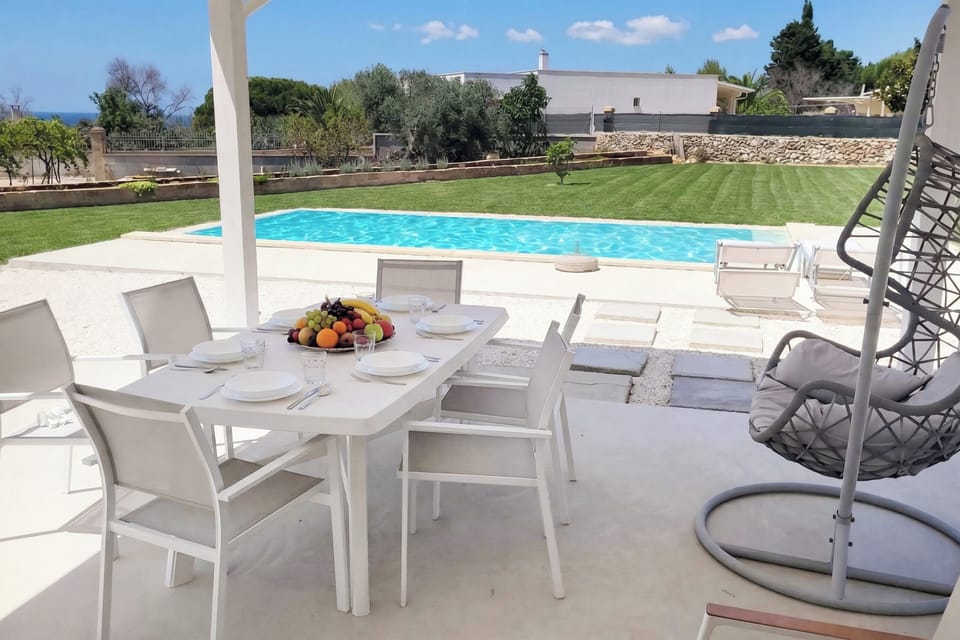Family Villa, 2 Bedrooms, Terrace (Villa Pescoluse with Private Pool and) | Outdoor dining