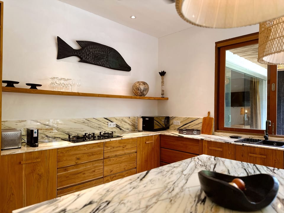 Villa, 4 Bedrooms, Garden View | Private kitchen | Full-size fridge, microwave, toaster, highchair