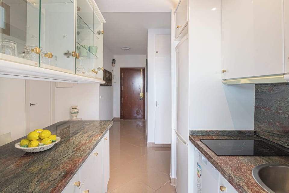Family Apartment, Multiple Bedrooms (Benalbeach With Pools And Seaview) | Private kitchen | Fridge, stovetop, coffee/tea maker, electric kettle