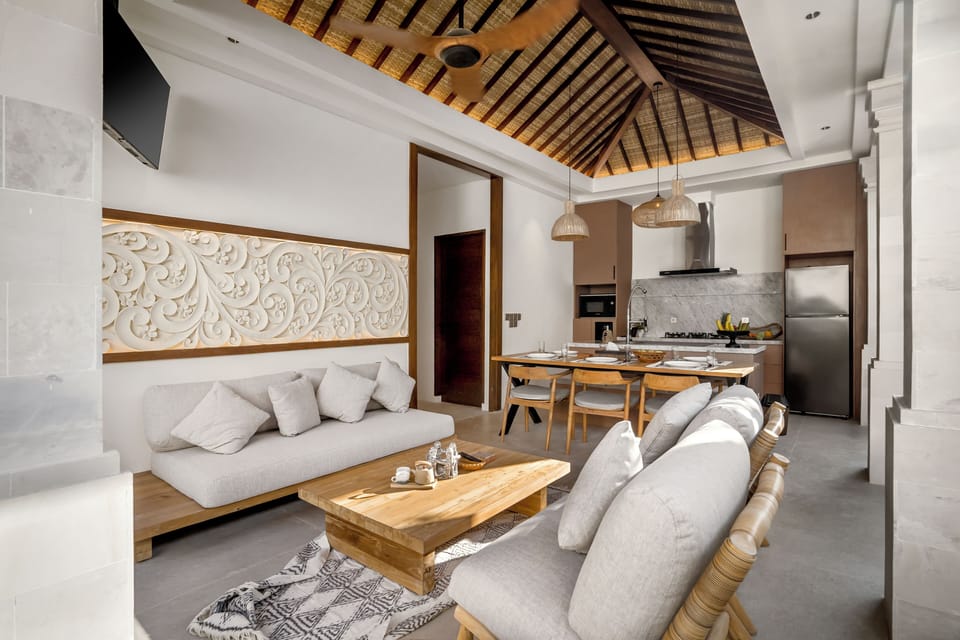 Luxury Villa, Patio, Pool View | Living area