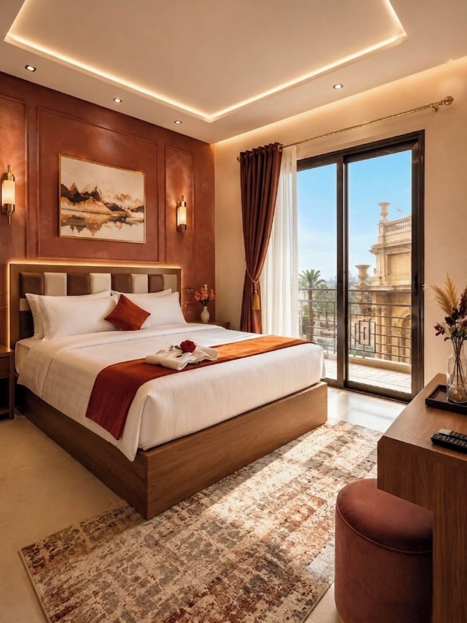 Deluxe Double or Twin Room, City View | Egyptian cotton sheets, premium bedding, Select Comfort beds, minibar