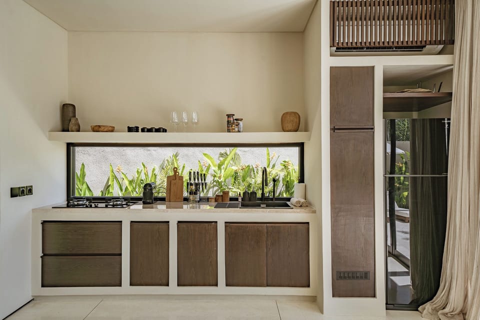 Luxury Villa, Pool View | Private kitchen | Coffee/tea maker, dining tables