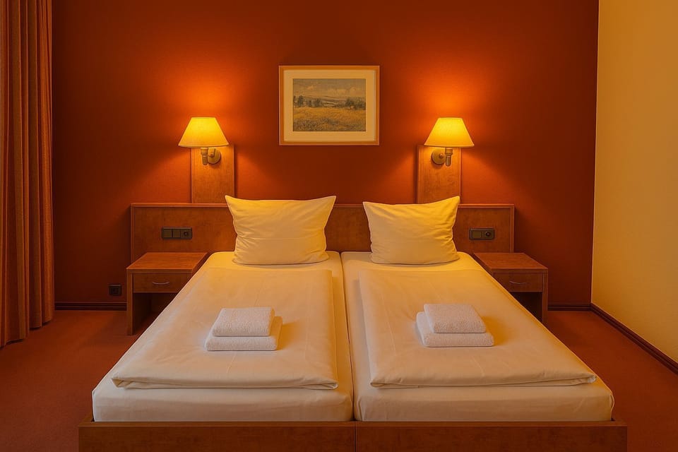 Comfort Double Room, 2 Double Beds, Park View | Desk, soundproofing, iron/ironing board, free WiFi
