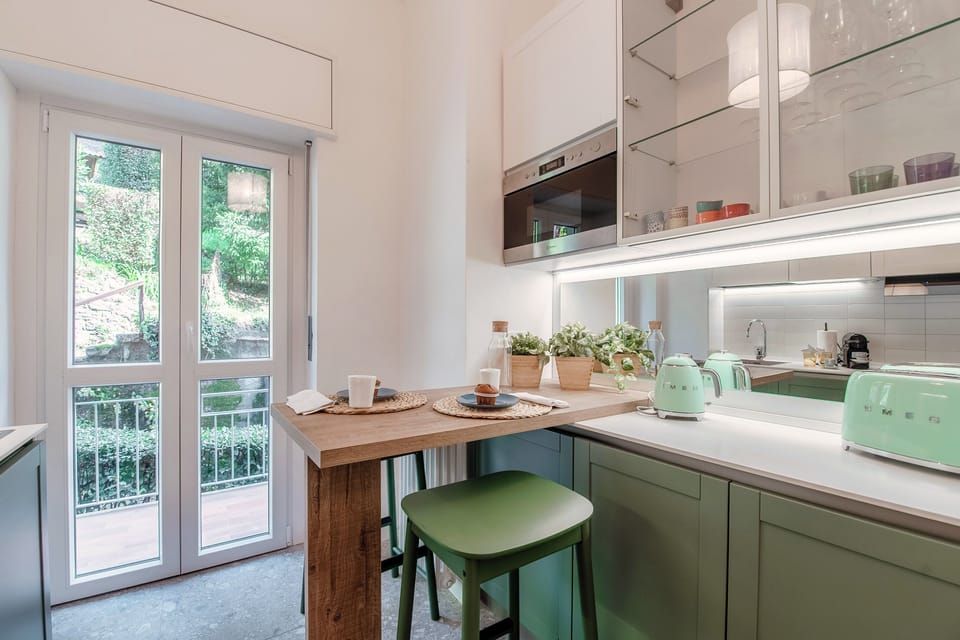Apartment | Private kitchen | Full-size fridge, microwave, oven, stovetop