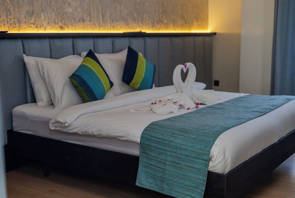 Family Double or Twin Room, Balcony, Pool View | In-room safe, desk, laptop workspace, blackout drapes