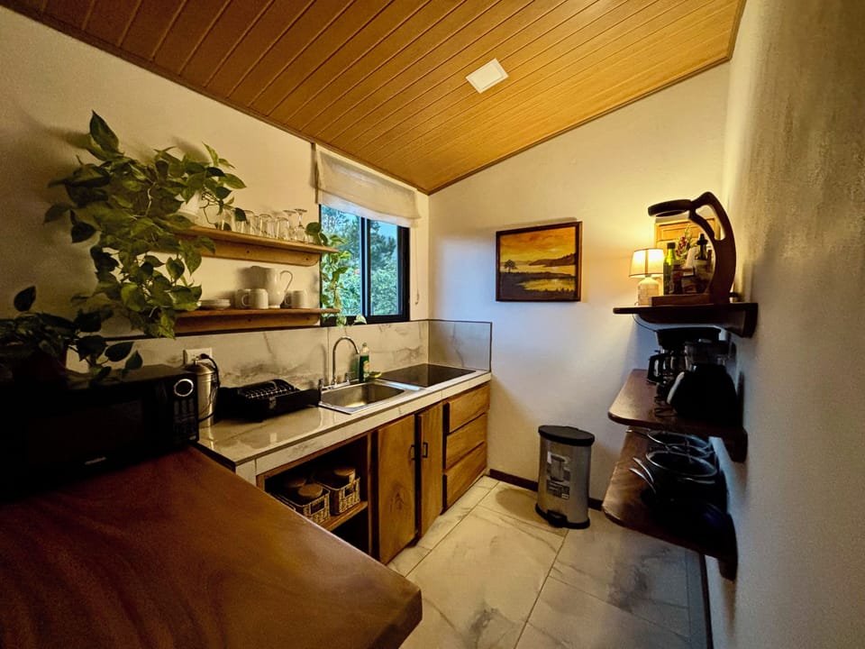Deluxe Studio, Mountain View | Private kitchen | Fridge, microwave, stovetop, cookware/dishes/utensils