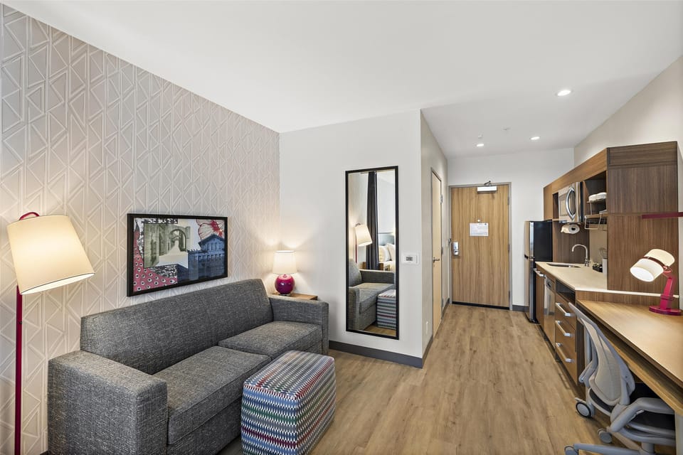 55-inch LCD TV with satellite channels, Netflix, Hulu