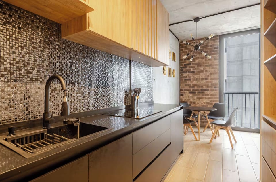 Deluxe Apartment, Balcony, City View | Private kitchen | Full-size fridge, microwave, cookware/dishes/utensils