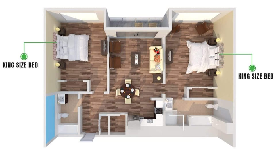 House | 2 bedrooms, desk