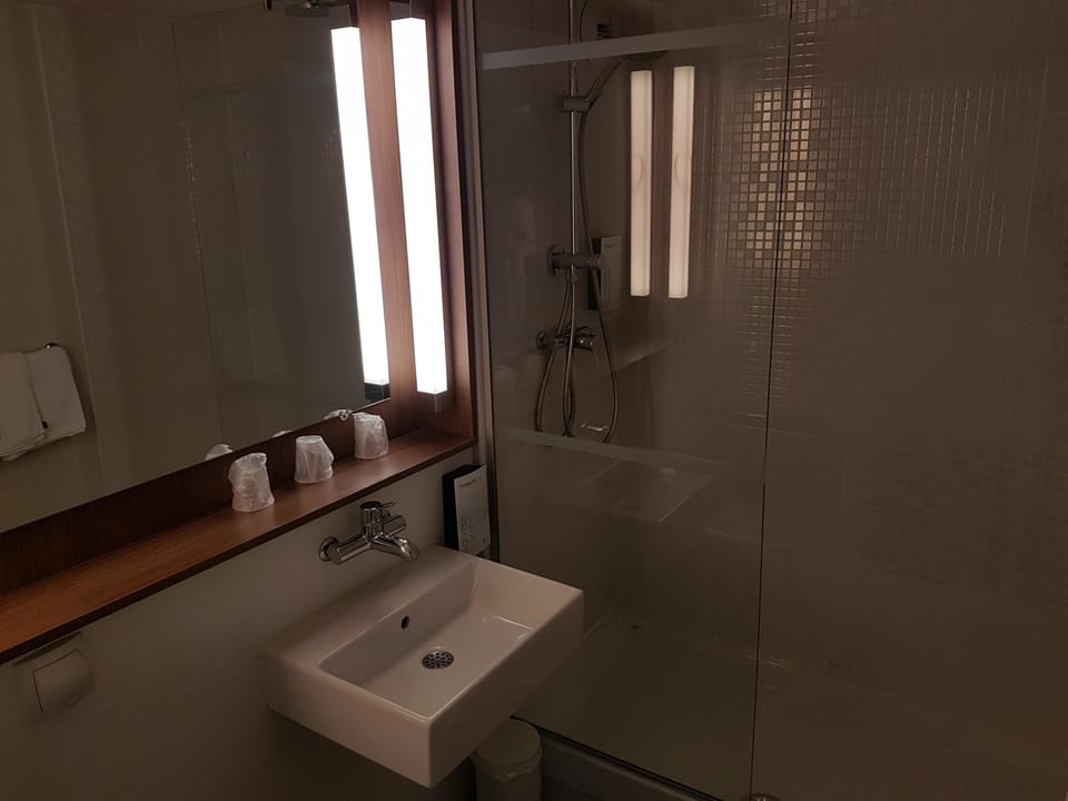 Eco-friendly toiletries, hair dryer, towels