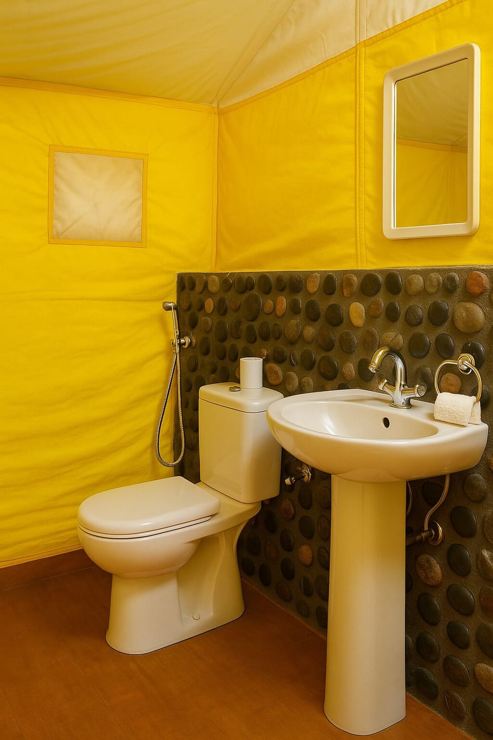 Comfort Double Room, Mountain View | Bathroom | Shower, slippers, towels, soap