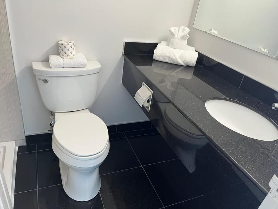 Comfort Studio, 1 Queen Bed, Non Smoking, Kitchenette | Bathroom | Free toiletries, hair dryer, towels, soap