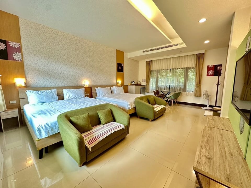 Senior Quadruple Room | Down comforters, individually decorated, blackout drapes, free WiFi