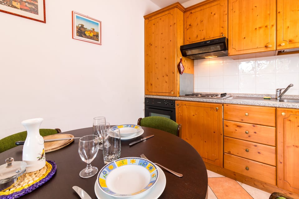 Fridge, dishwasher, cookware/dishes/utensils