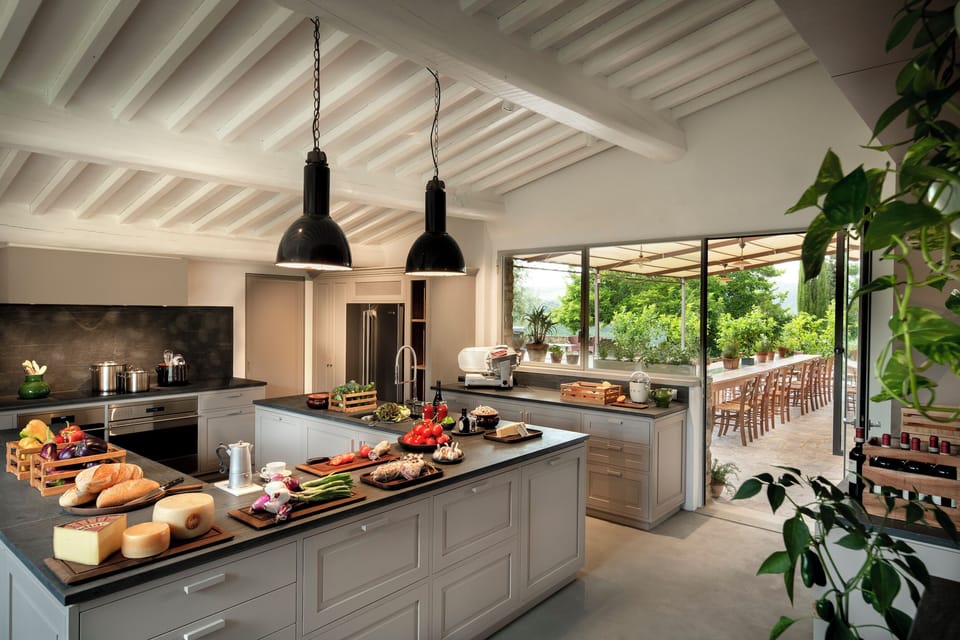 Villa, Garden View | Private kitchen | Fridge, microwave, oven, stovetop