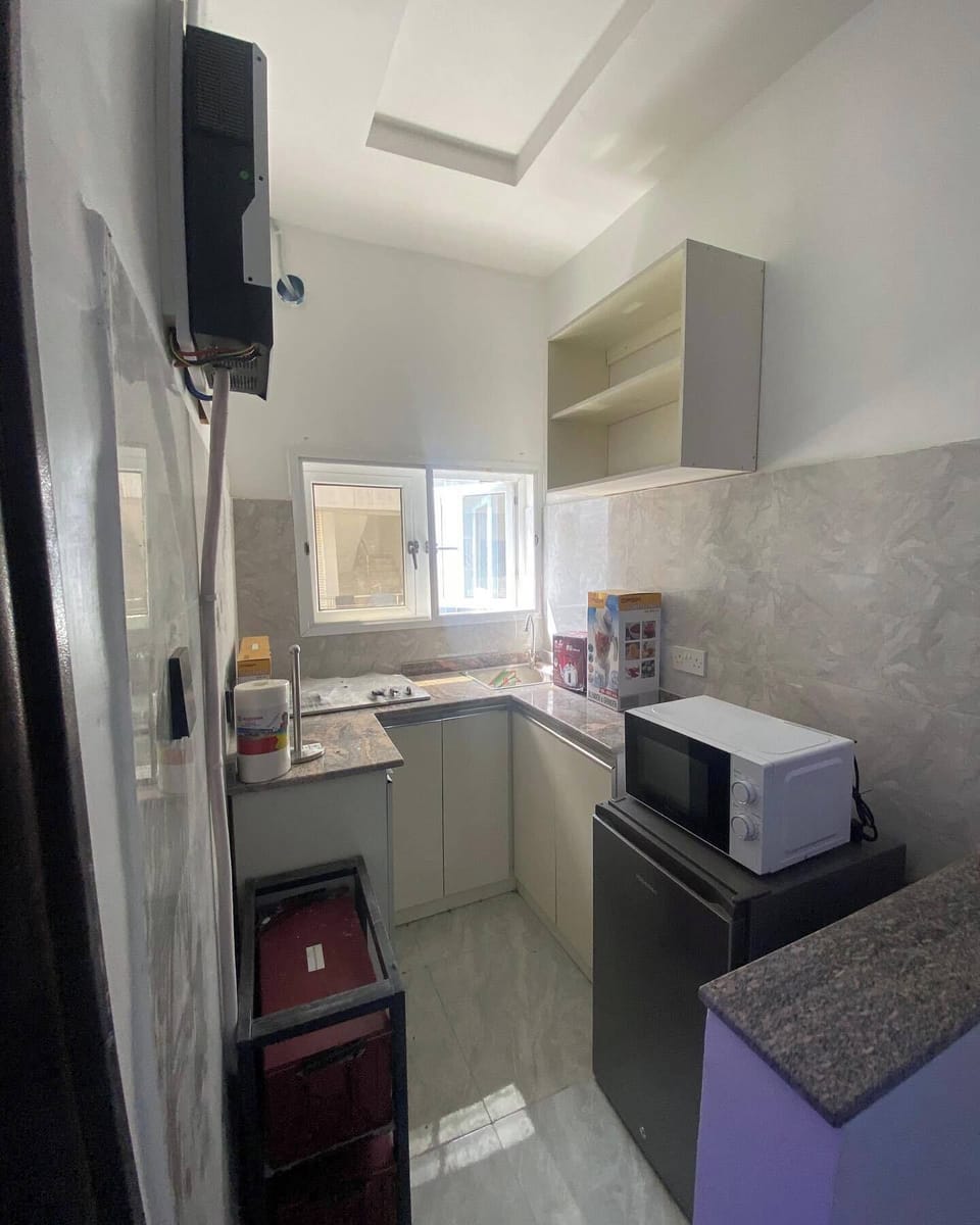 Economy Apartment, Balcony, City View | Private kitchen | Fridge, microwave, oven, stovetop