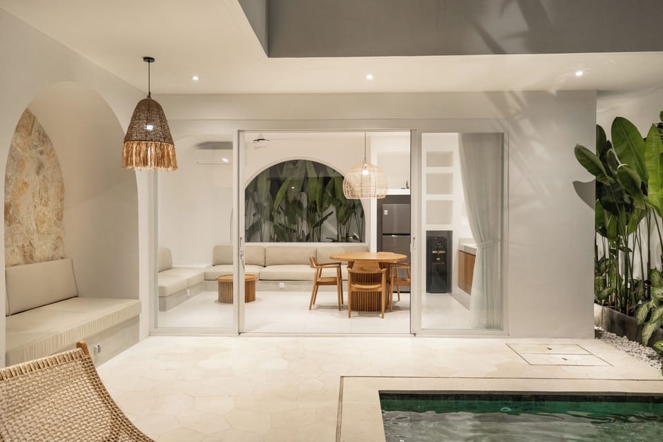 Deluxe Villa, 2 Bedrooms, Balcony, Pool View | Living area | 32-inch Smart TV with digital channels