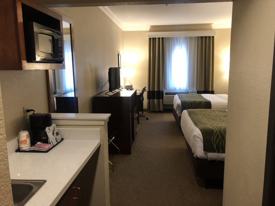 Standard Double Room, 2 Queen Beds, Non Smoking | Desk, blackout drapes, iron/ironing board, free WiFi