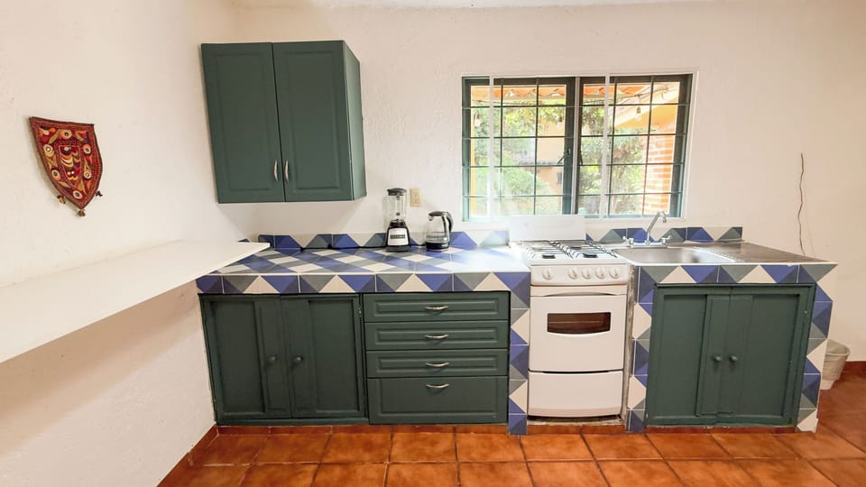 Comfort Duplex, Terrace, Garden View | Private kitchen | Coffee/tea maker, full-size fridge, oven, stovetop