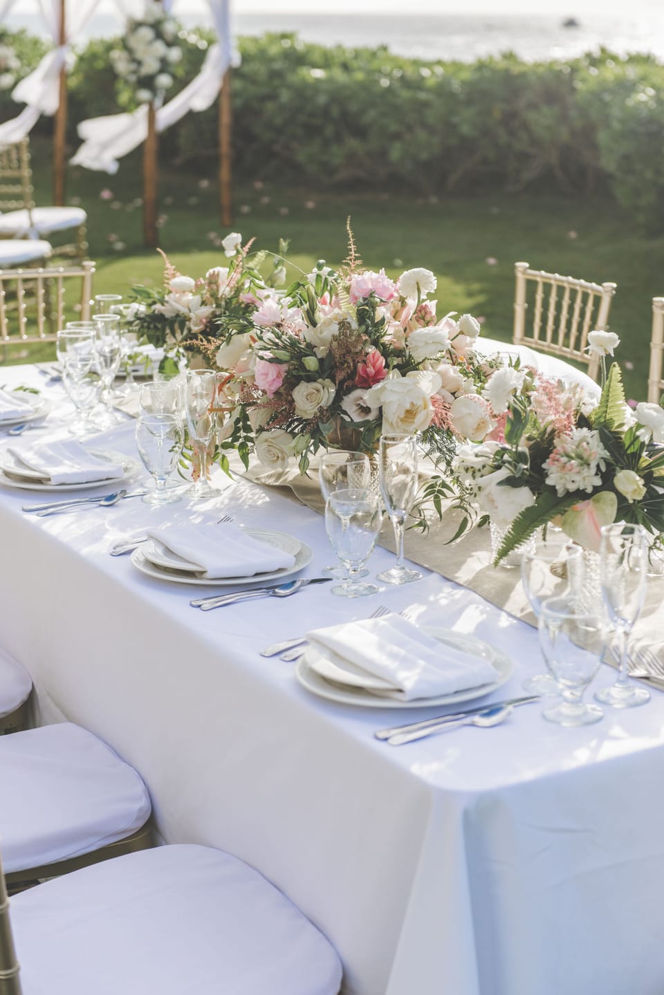 Outdoor banquet area