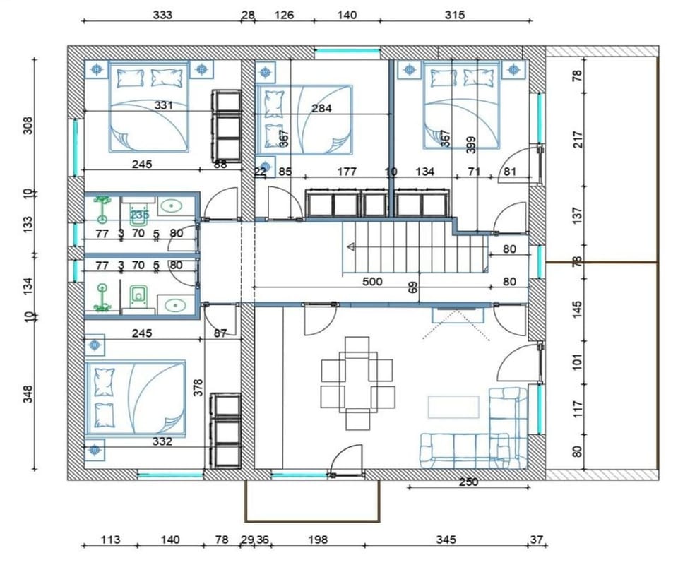 Apartment (Four-Bedroom Apartment With Sea View) | Bathroom | Shower, towels