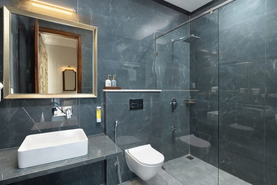 Deluxe Twin Room with Aravali hills View | Bathroom | Shower, free toiletries, hair dryer, slippers