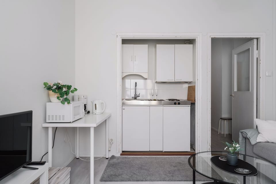 Apartment, 1 Double Bed, Pets Allowed, Courtyard View | Private kitchen | Mini-fridge, microwave, oven, stovetop