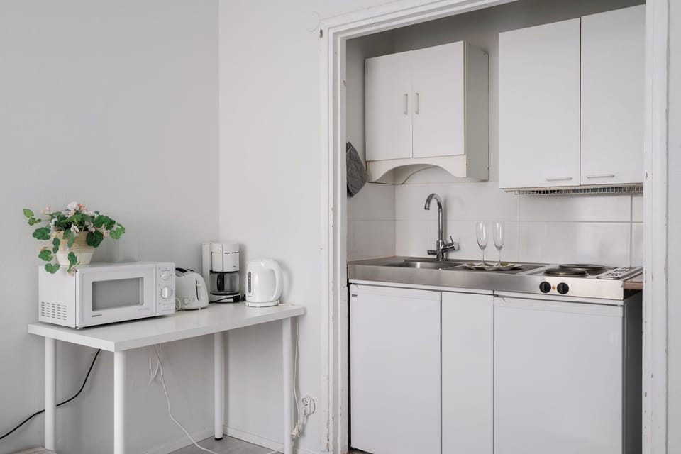 Apartment, 1 Double Bed, Pets Allowed, Courtyard View | Private kitchen | Mini-fridge, microwave, oven, stovetop