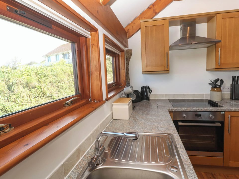 Fridge, microwave, dishwasher, cookware/dishes/utensils