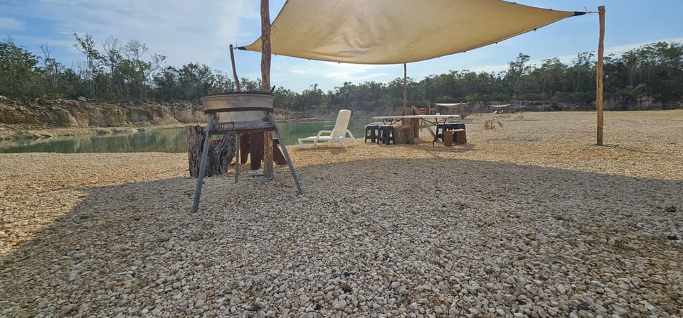 Outdoor banquet area