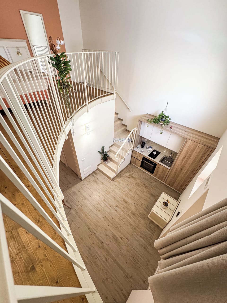 Full-size fridge, oven, stovetop, espresso maker