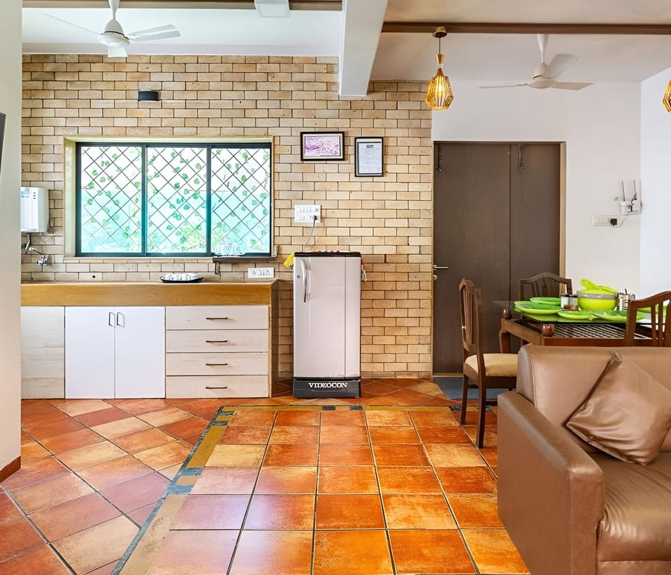 Fridge, stovetop, cookware/dishes/utensils