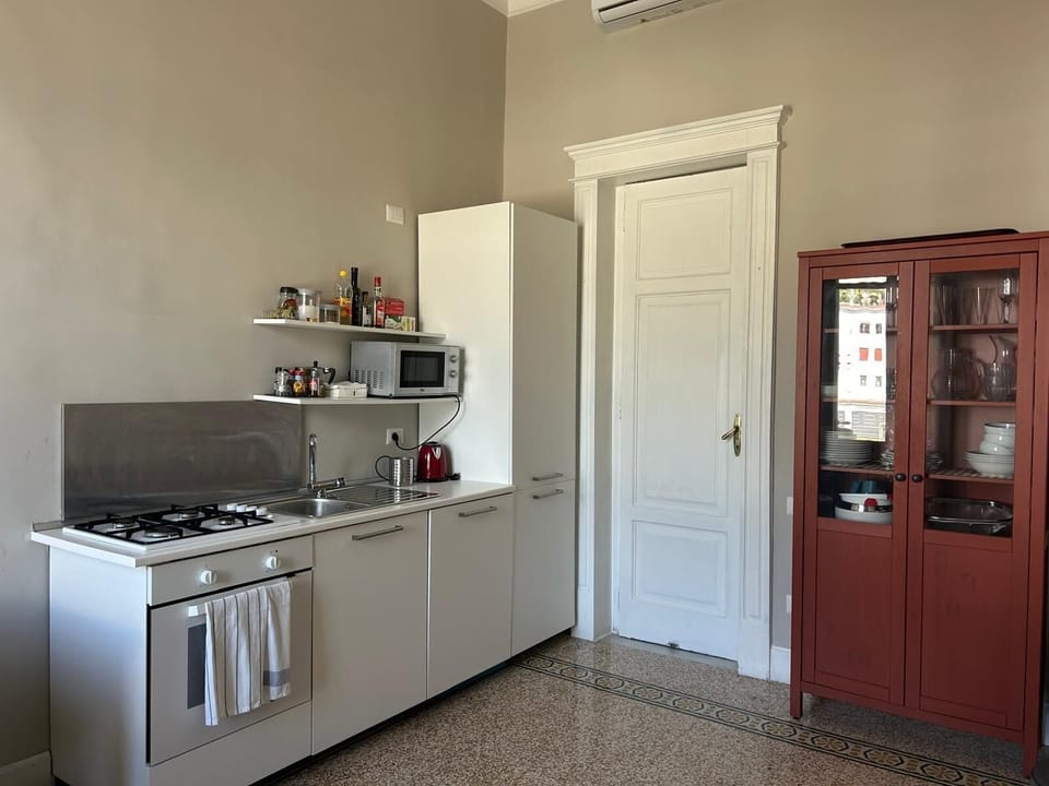 Apartment, Sea View | Private kitchen | Full-size fridge, microwave, oven, stovetop
