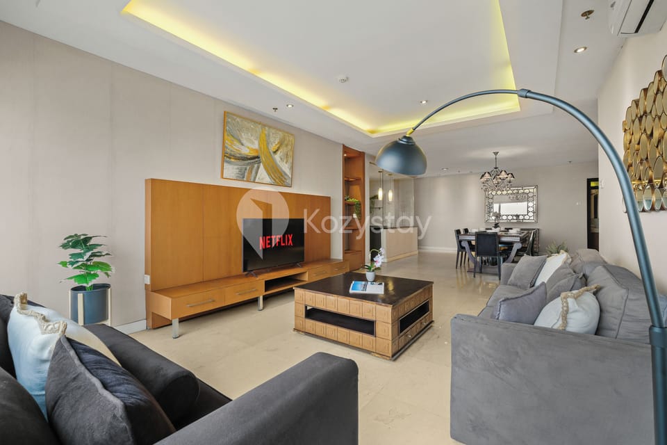 Apartment, 3 Bedrooms, City View | Living area | Flat-screen TV