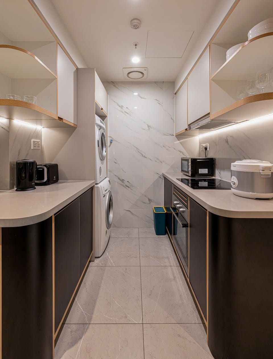 Luxury Apartment, 2 Bedrooms, Balcony, City View | Private kitchen | Fridge, microwave, oven, stovetop