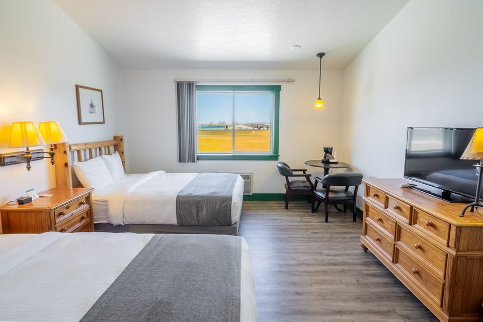 Standard Room, 2 Queen Beds | Desk, laptop workspace, blackout drapes, soundproofing
