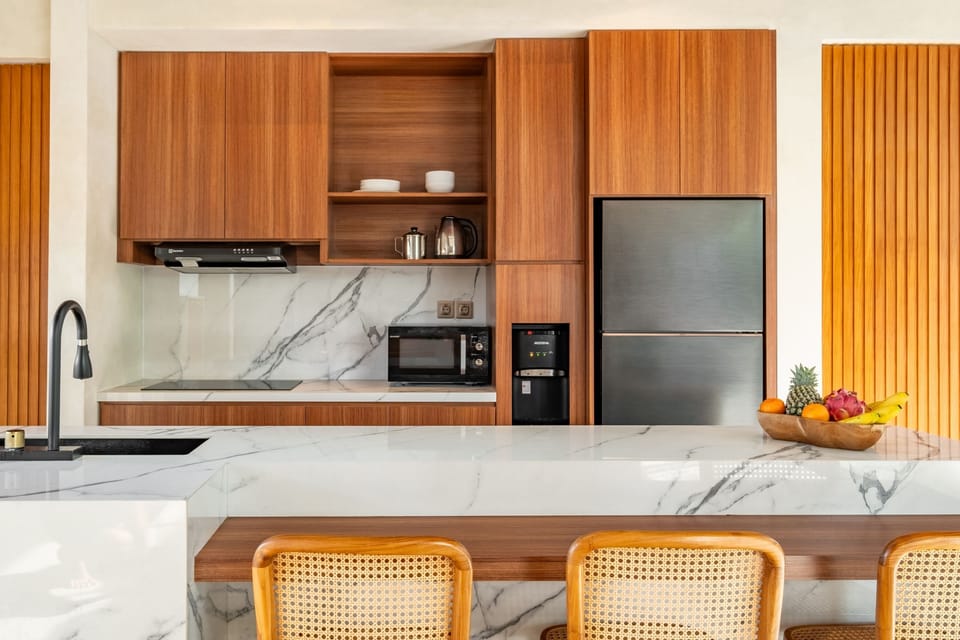 Luxury Villa, 4 Bedrooms, Patio, Pool View | Private kitchen | Fridge, microwave, stovetop, electric kettle