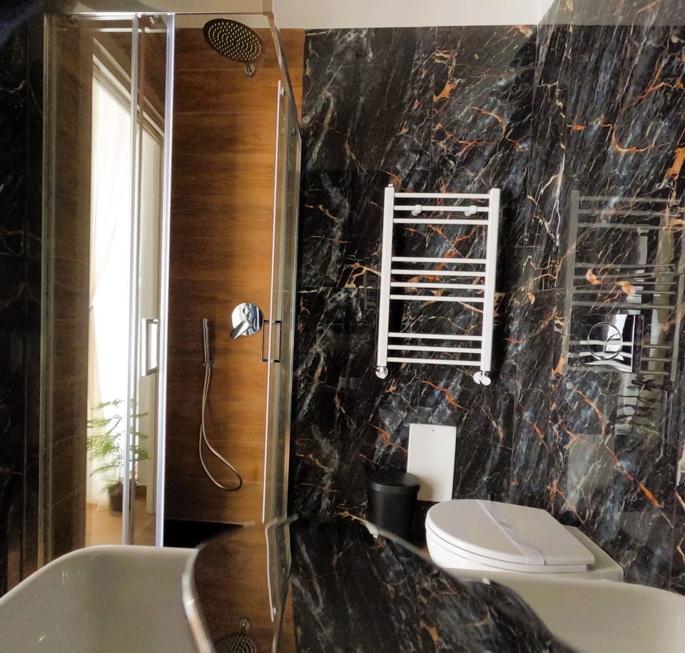 Comfort Double Room | Bathroom | Shower, hair dryer, bathrobes, slippers