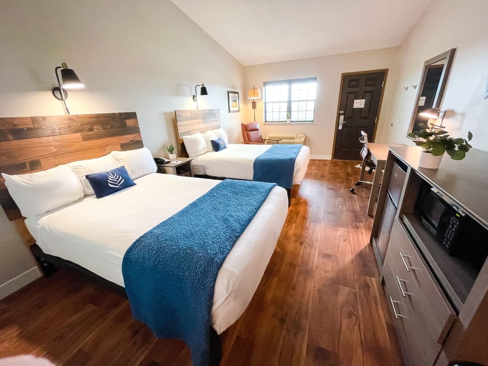 Traditional Room, 2 Double Beds, Non Smoking | Pillowtop beds, blackout drapes, iron/ironing board, cribs/infant beds
