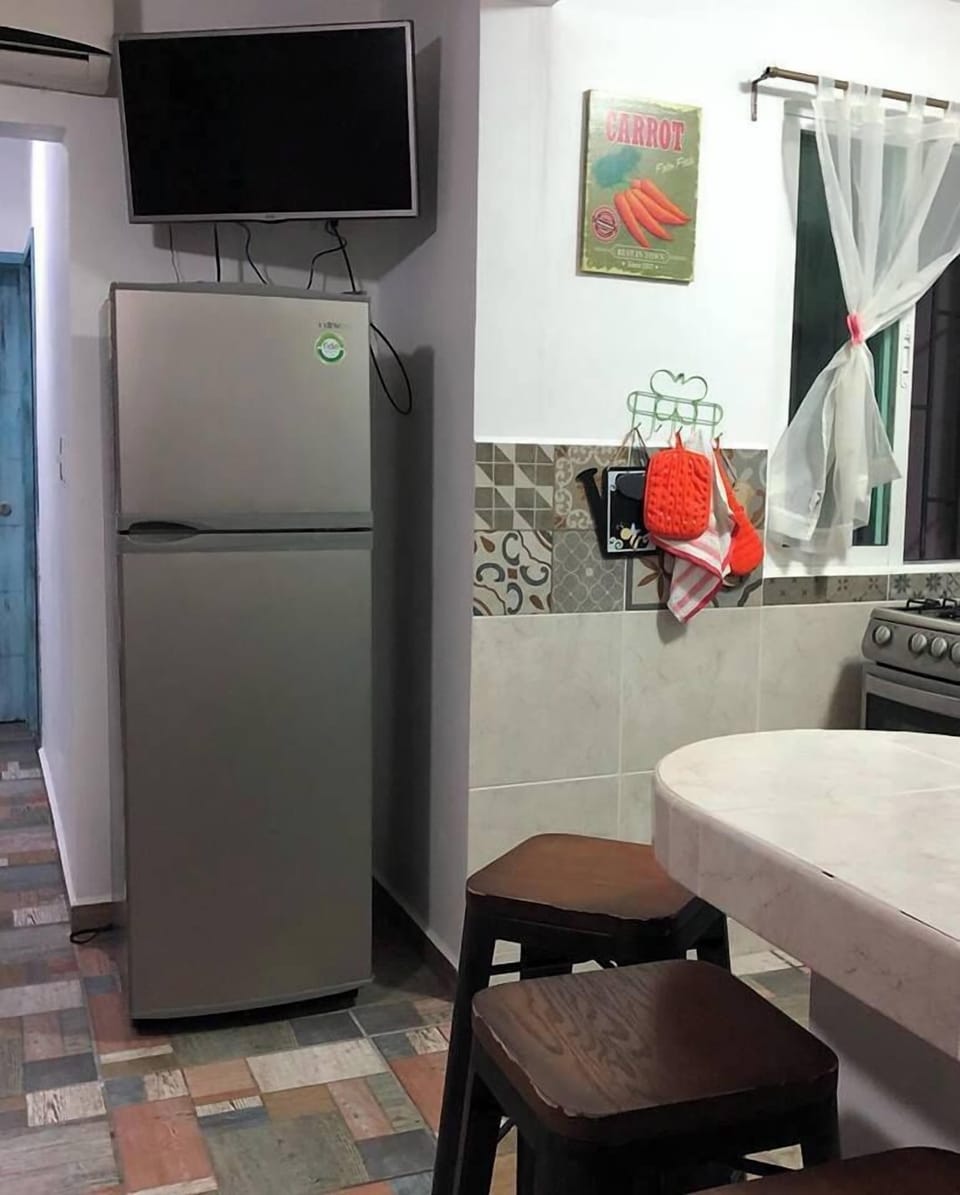 Basic Apartment | Private kitchen | Full-size fridge, microwave, oven, cookware/dishes/utensils