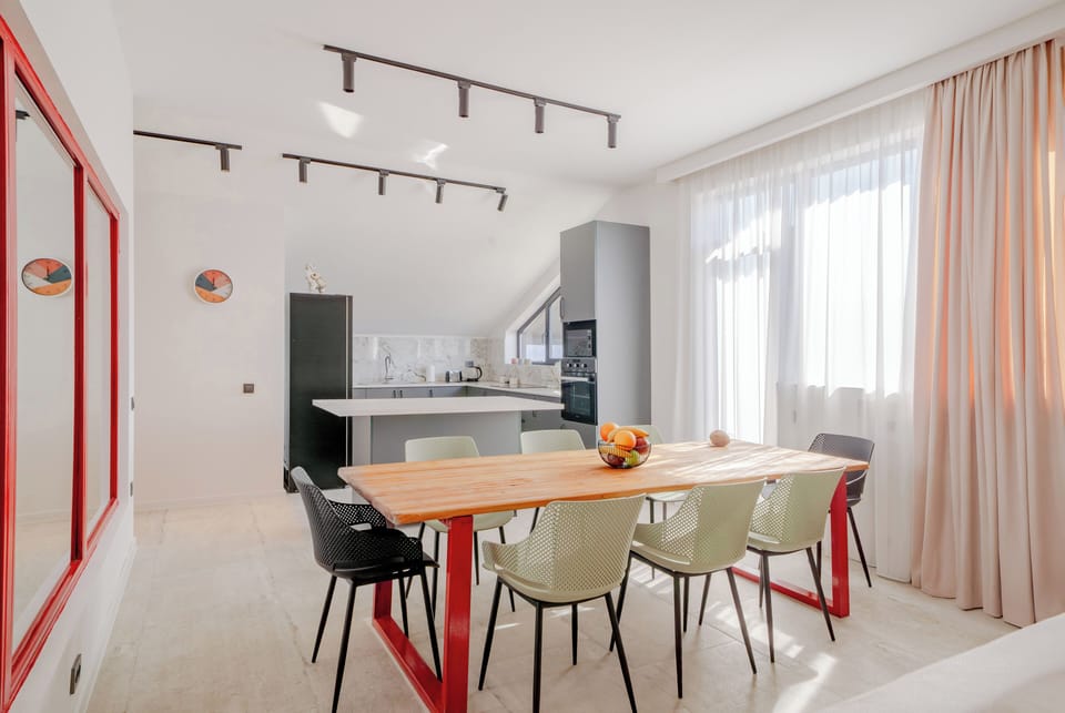 Family Apartment, Balcony, City View | Living area | Flat-screen TV
