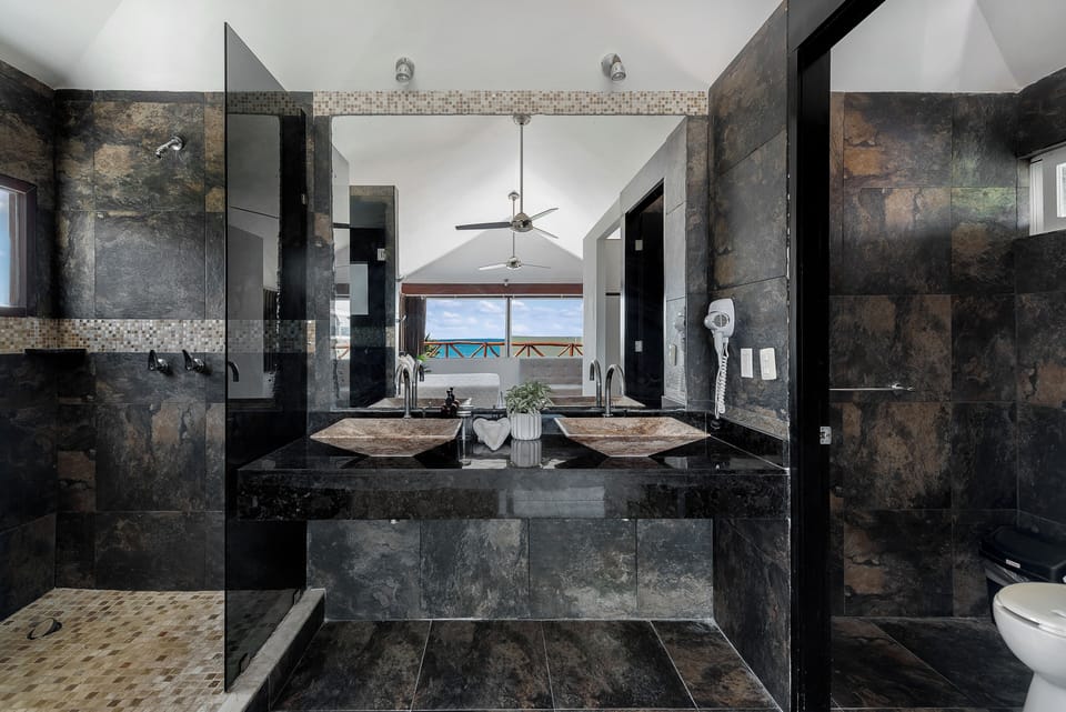 Single Room, Partial Ocean View (Cabanas Vision) | Bathroom | Shower, rainfall showerhead, free toiletries, hair dryer