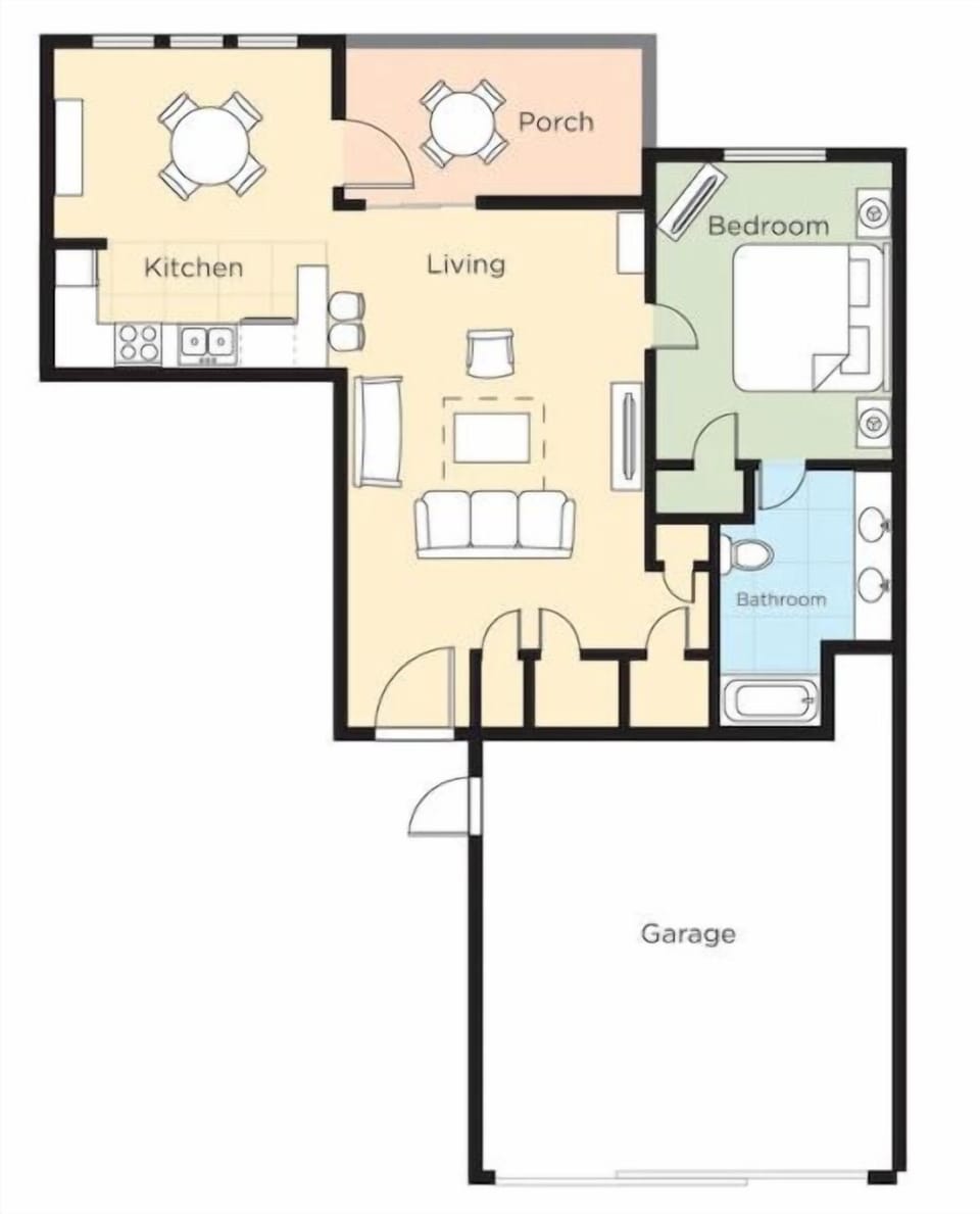 Standard Condo, 1 Bedroom, Non Smoking, Kitchen | Floor plan