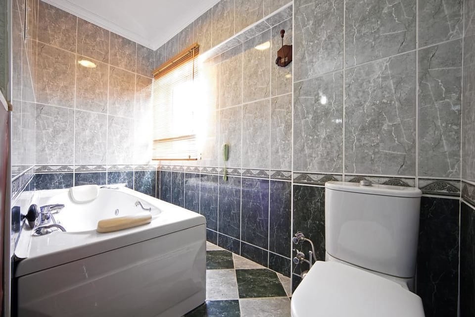 Combined shower/tub, hair dryer